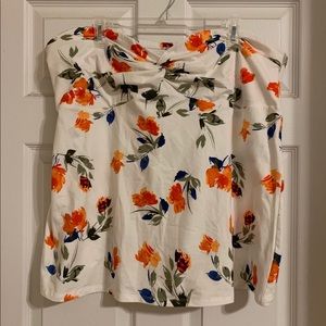 Torrid: White floral tube top